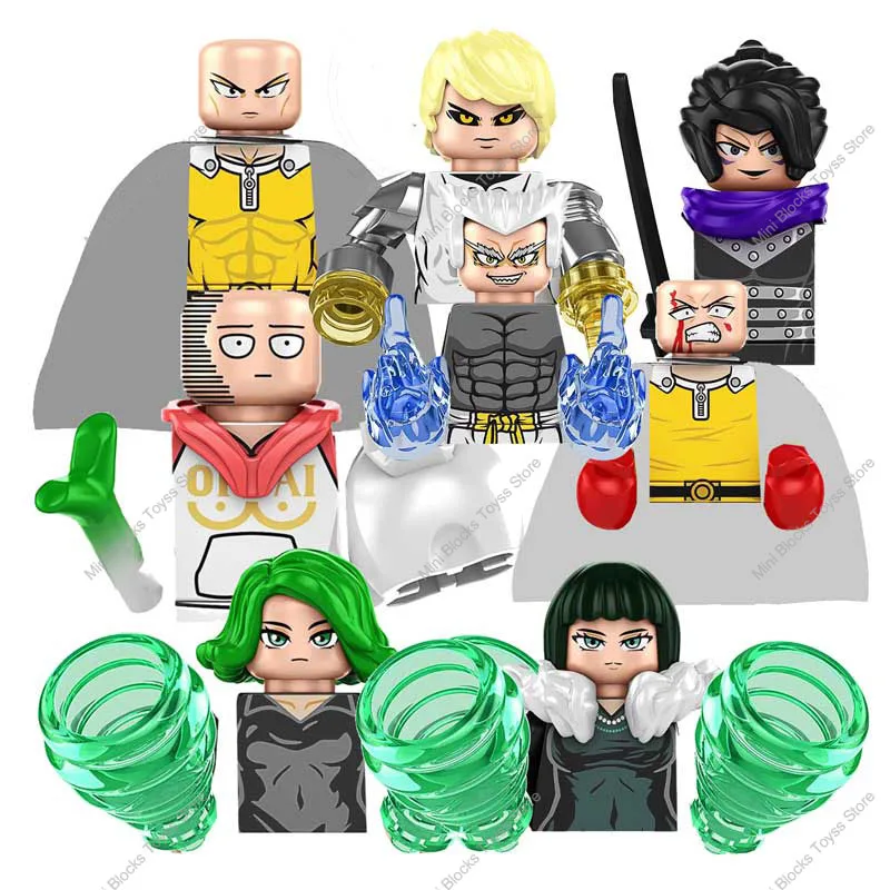 TP1002 One Punch Man Buliding Blocks Gerou Tatsumaki Genos Saitama Anime Mini-Figures Assembly Toys Kids Birthday Gifts