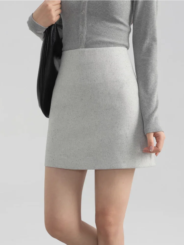 Women Textured A-Line High Waist Mini Skirt Slim Fit Elegant Commuter Skirt for Petite Chic Bodycon Short Skirt for Office Wear