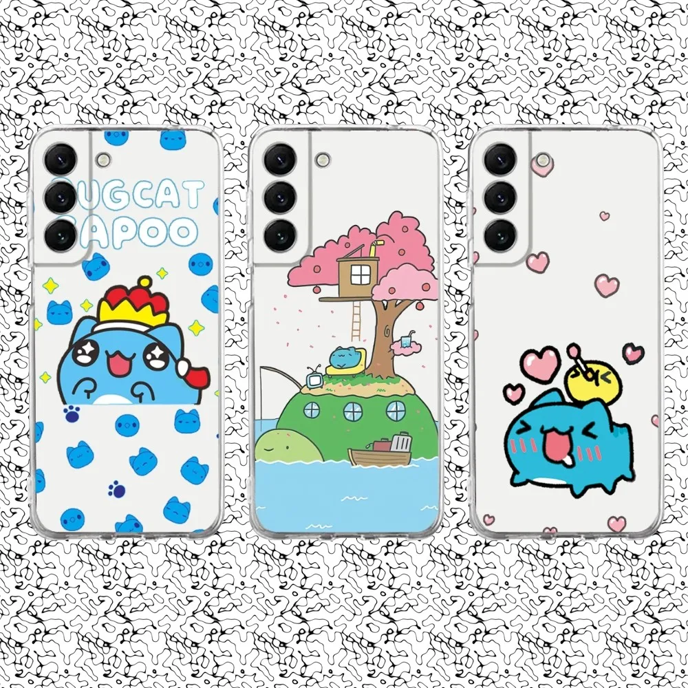 Cute Bugcat Capoo Phone Case Silicone For Samsung S30,S23,21,22,20 Ultra,S20 FE lite,S10,9,PIus Note20ultra Cover Clear