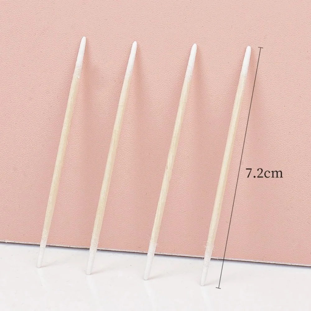 Wegwerp Ultra-kleine Double-end Hout Wattenstaafje 100 Stuks Pluizende Micro Make-Up Kwasten Wimper Extension lijm Verwijderen Gereedschap