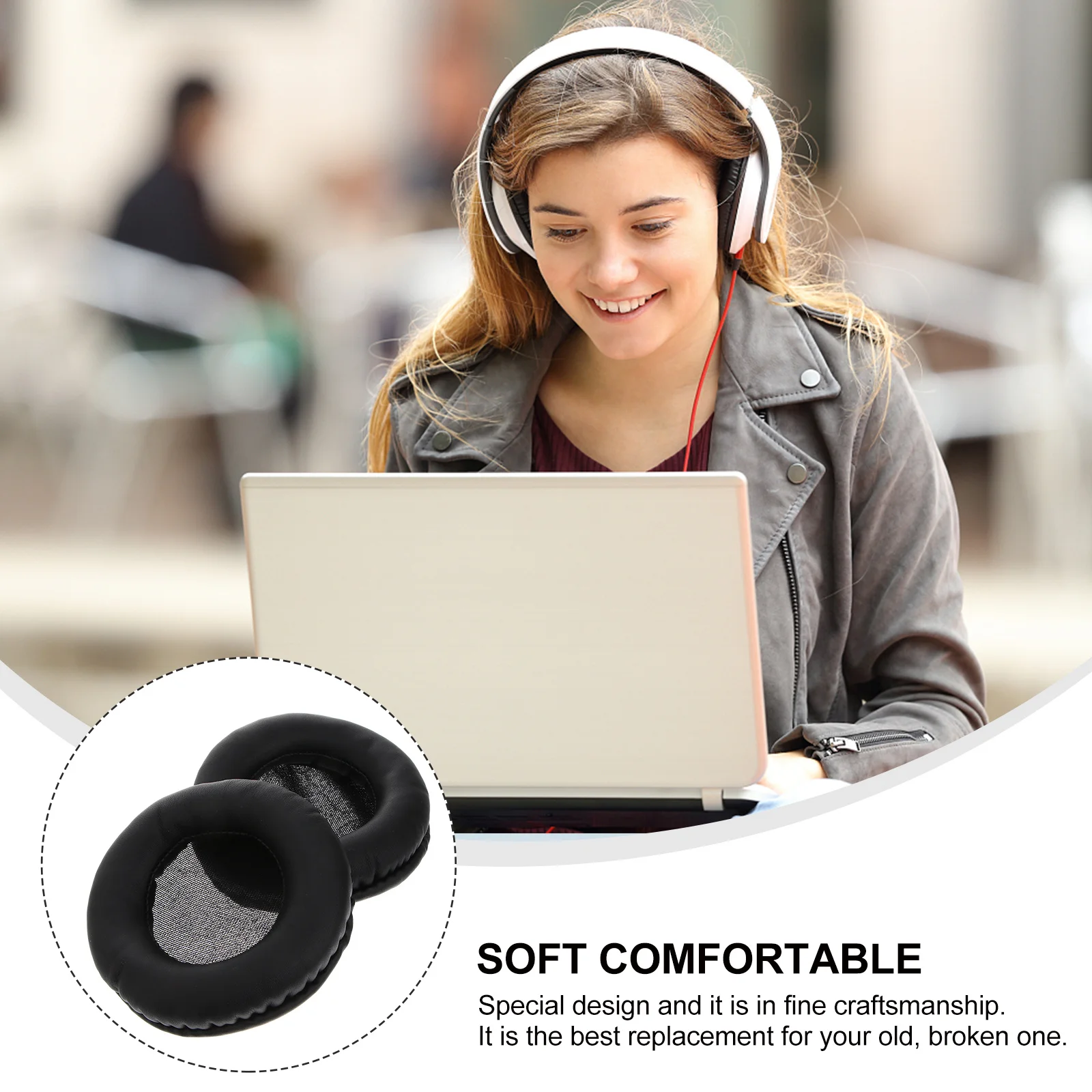 

Replacement Ear Pads Cushion Compatible For Panasonic RP-DH1200 & -2000 -1500 & 205 HD225 & MDR-V700DJ V700 Headphone