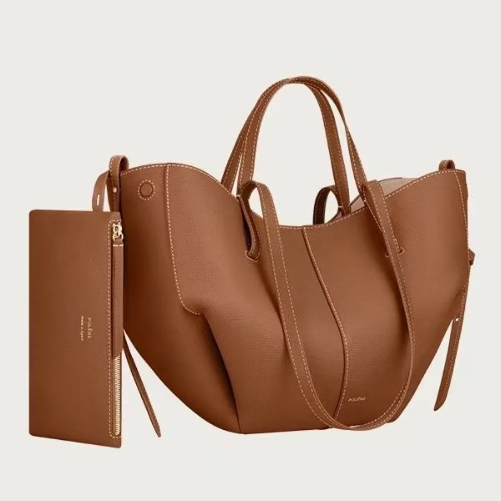 

Y2k-french Luxury Large Capacitywomen'shandbag,leather Pleated Wing Bag,one Shoulder Underarm Handbag