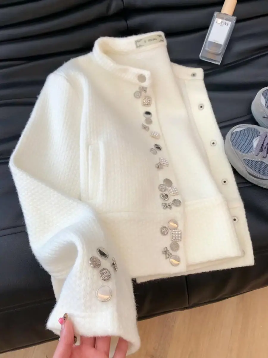 

Tweed Jacket Woman Plus Size Womens Summer Womans Tied Strapless Drop-Shoulder Polka Bohemian Textured Glitter Stand-Collar Lady