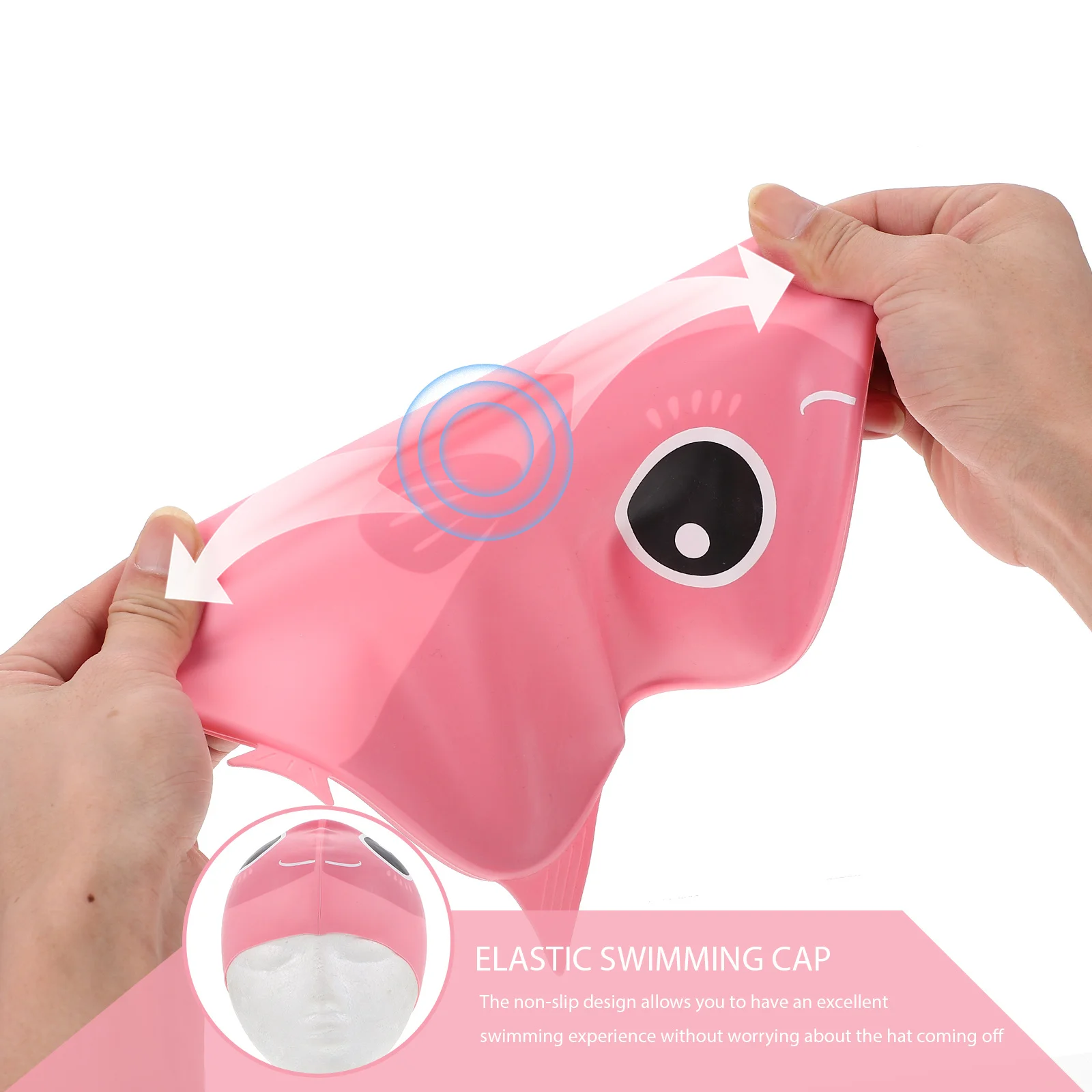 قبعة سباحة من السيليكون للأطفال، غطاء رأس سباحة مرن ومريح وخفيف الوزن، قبعة سباحة لحماية الأذن