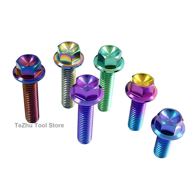 1PCS Titanium Alloy TC4 Hexagonal Screw M6*10 15 20 25mm Motorcycle Modification Repair Titanium Bolt