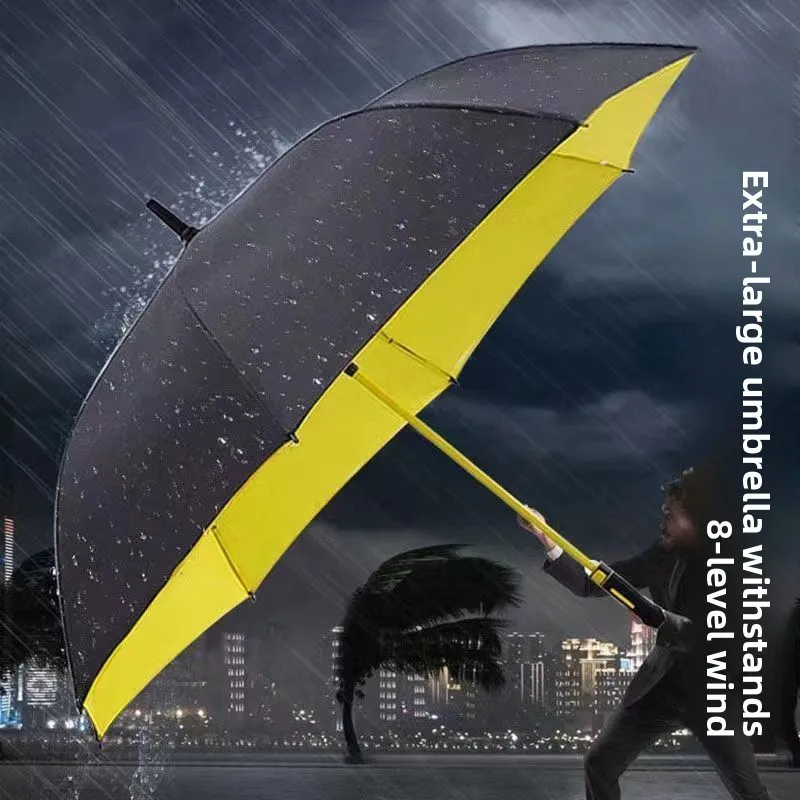 new-2026-large-bent-handle-golf-waterproof-cover-black-glue-umbrella-sun-and-rain-dual-purpose-golf-umbrella