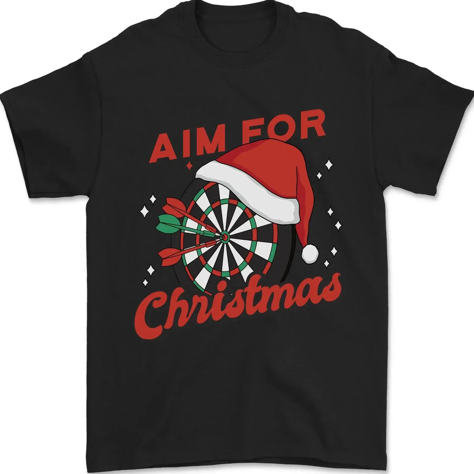 Darts Aim for Christmas Funny Xmas Mens T Shirt 100 Cotton vintage Washed Breathable Top For Everyday Wear Unisex streetwear