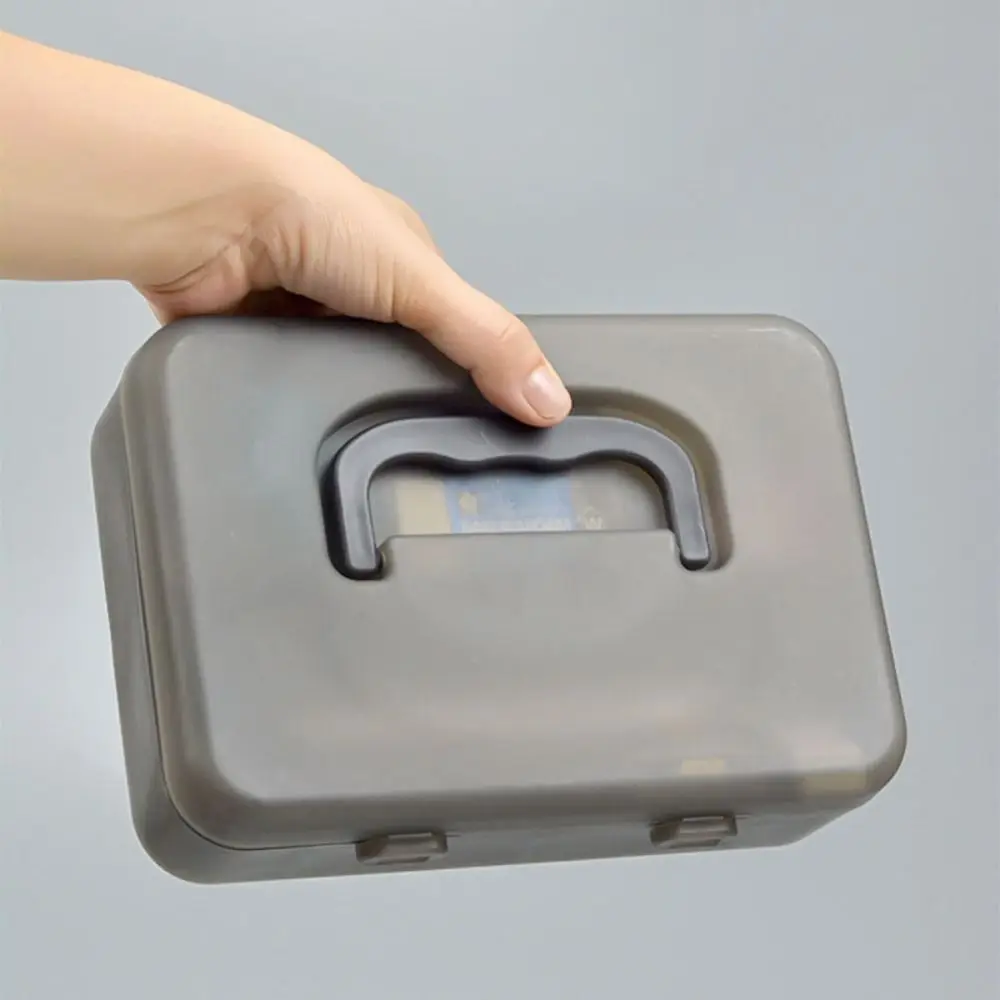 Semplice con manico per astuccio per schizzi con fibbia Astuccio per cancelleria impermeabile Scatola portaoggetti da tavolo in plastica antipolvere