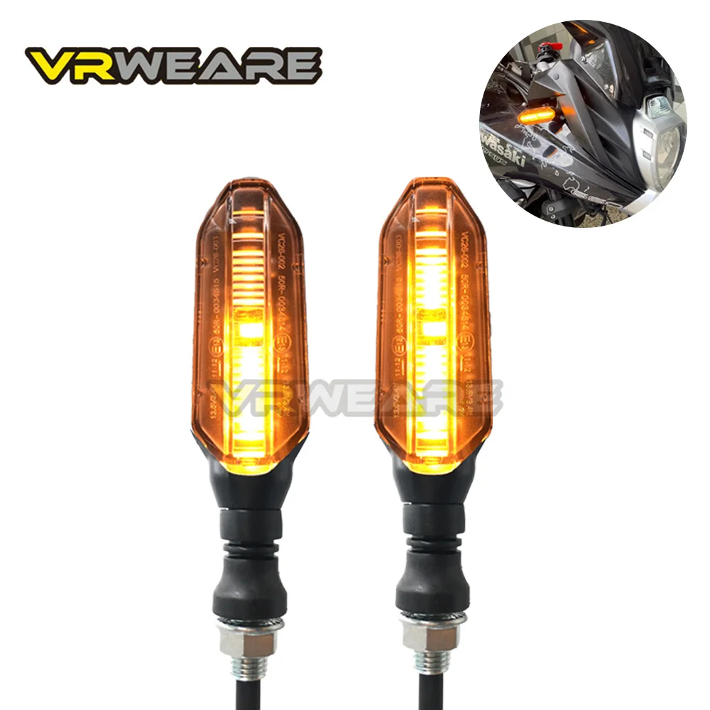 2Pcs Motorcycle Turn Signals Lights 12 Leds Water Flowing Indicator Arrow Blinker Lamps For Kawasaki Honda Yamaha Suzuki