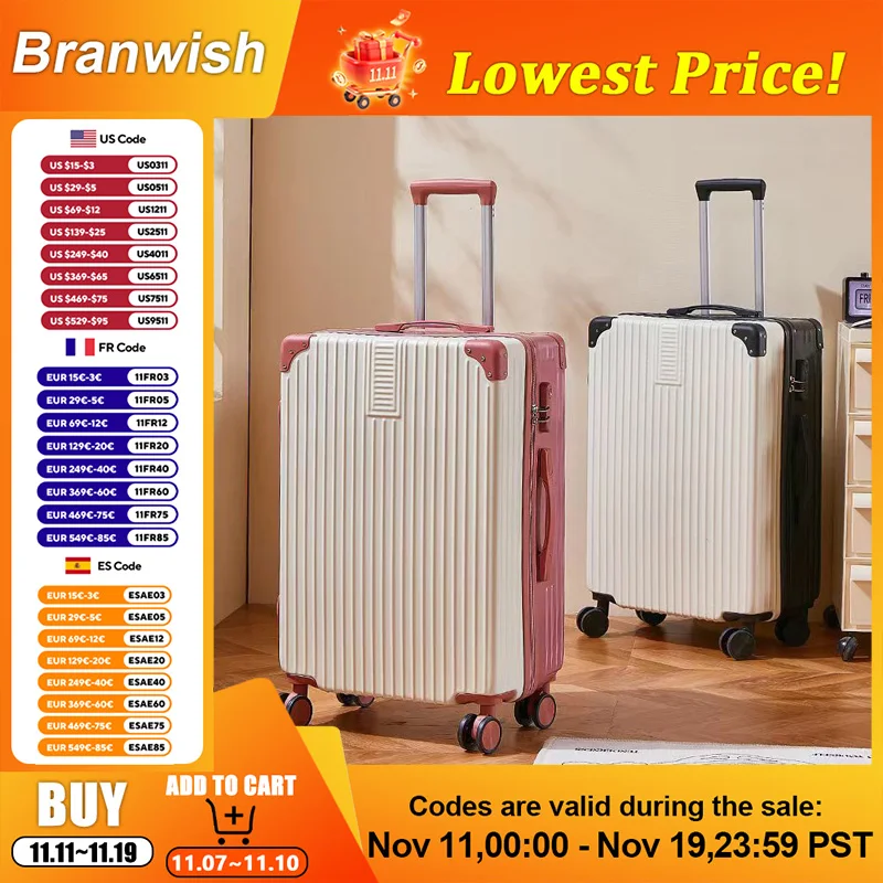 

Дорожный чемодан в стиле ретро 20/24/26 дюймов, противорезанный тканевый чемодан из АБС-пластика с большой емкостью для хранения, тихие вращающиеся колеса для TripB