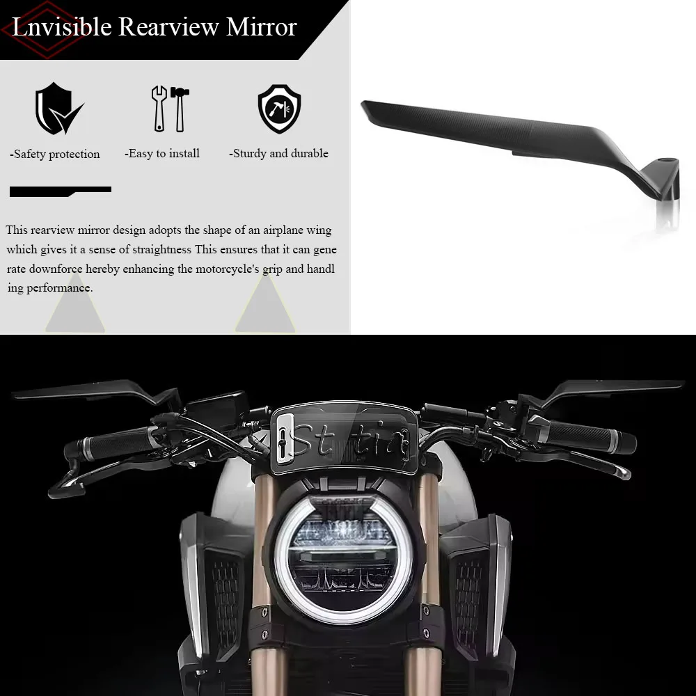 360 °   กระจกมองหลังแบบปรับได้รถจักรยานยนต์อลูมิเนียมแฮนด์กระจกมองหลังสำหรับฮอนด้า CB650R CB 650 R CB 650R 2019-2025