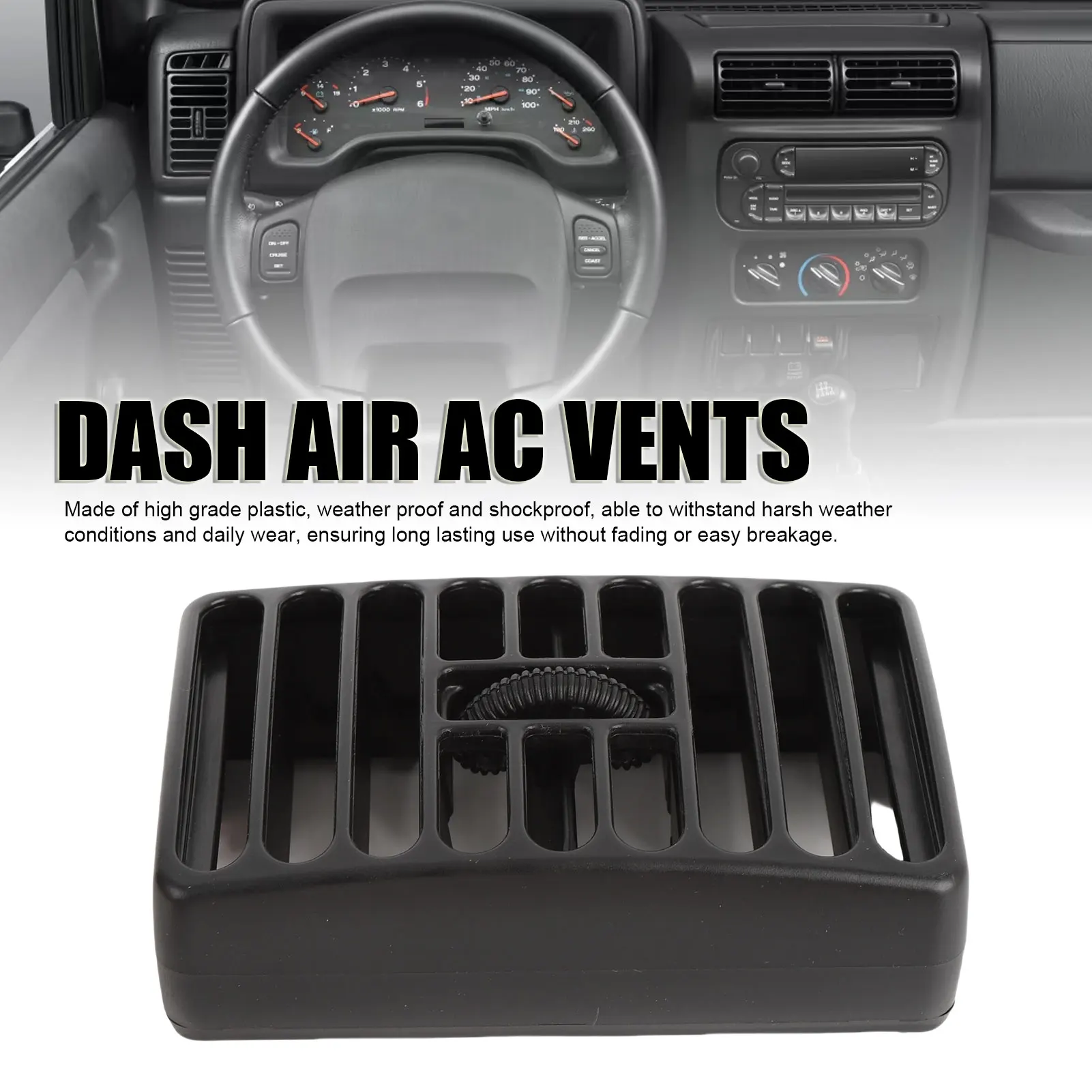 

Приборная панель автомобиля, вентиляционная решетка воздуховода 5DP55TAZ, вентиляционные отверстия приборной панели, замена жалюзи для Jeep Wrangler TJ 1997-2006