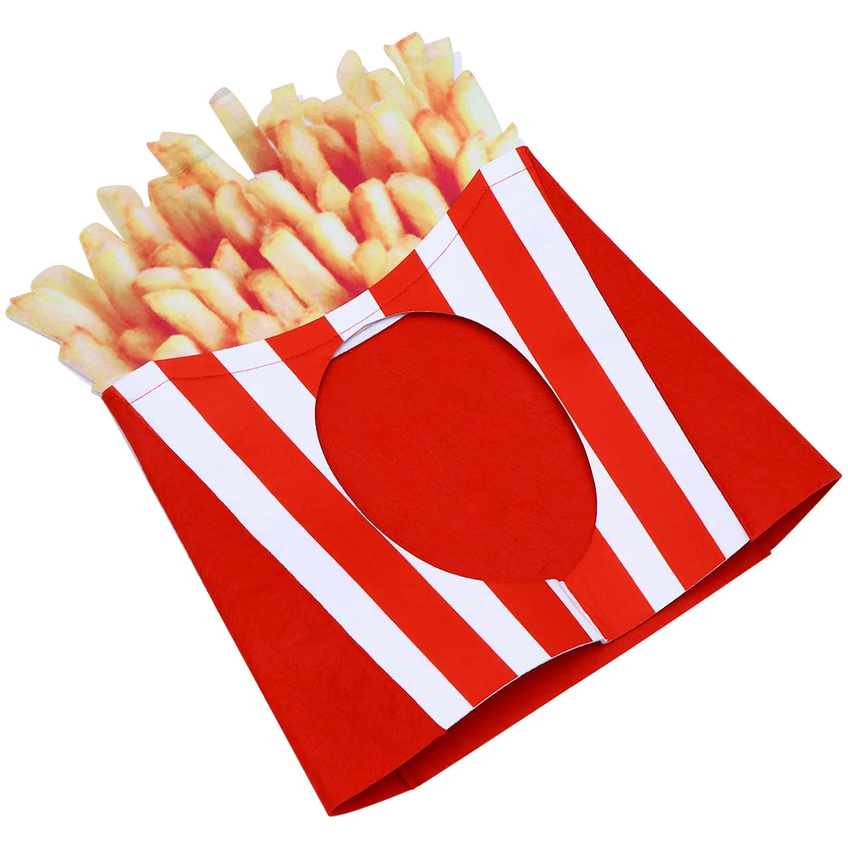 1 Stück Pommes-Frites-Kopfbedeckung aus Premium-Filzstoff, Wiederverwendbare Lebensmittelform-Dekoration für Weihnachten, Paraden, Fotoshootings, Spaßiges Accessoire
