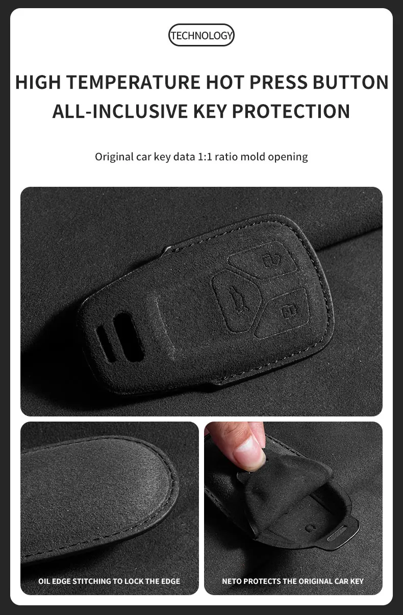 Autoschlüsselhülle für Audi A1 A3 8P A4 B9 A5 A6 C7 8S A7 A8 Q3 Q5 Q7 4M S4 S5 S6 S7 S8 RS3 RS6 SQ5 TTS – Schlüsselanhänger-Zubehör – Detail 5