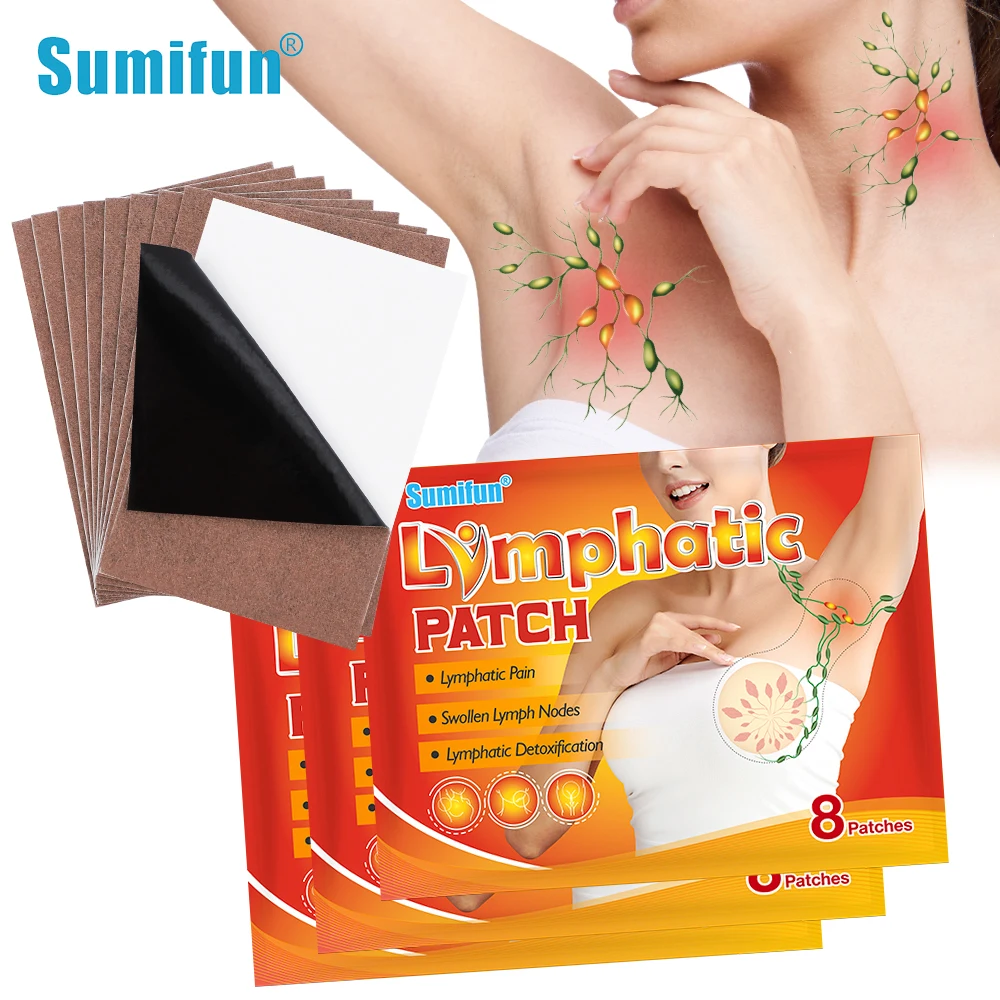 

24/40/64Pcs Sumifun Lymphatic Detox Armpit Patch Face Neck Lymph Drain Medical Plaster Swollen Lymph Nodes Lymphatic Drainage