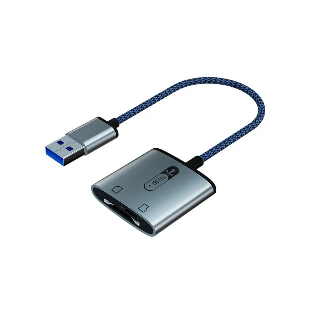 Lightweight SD Card Reader  Plug And Play Aluminum Alloy Shell TF Card Reader  2 in 1 SD TF Card to USB Adapter