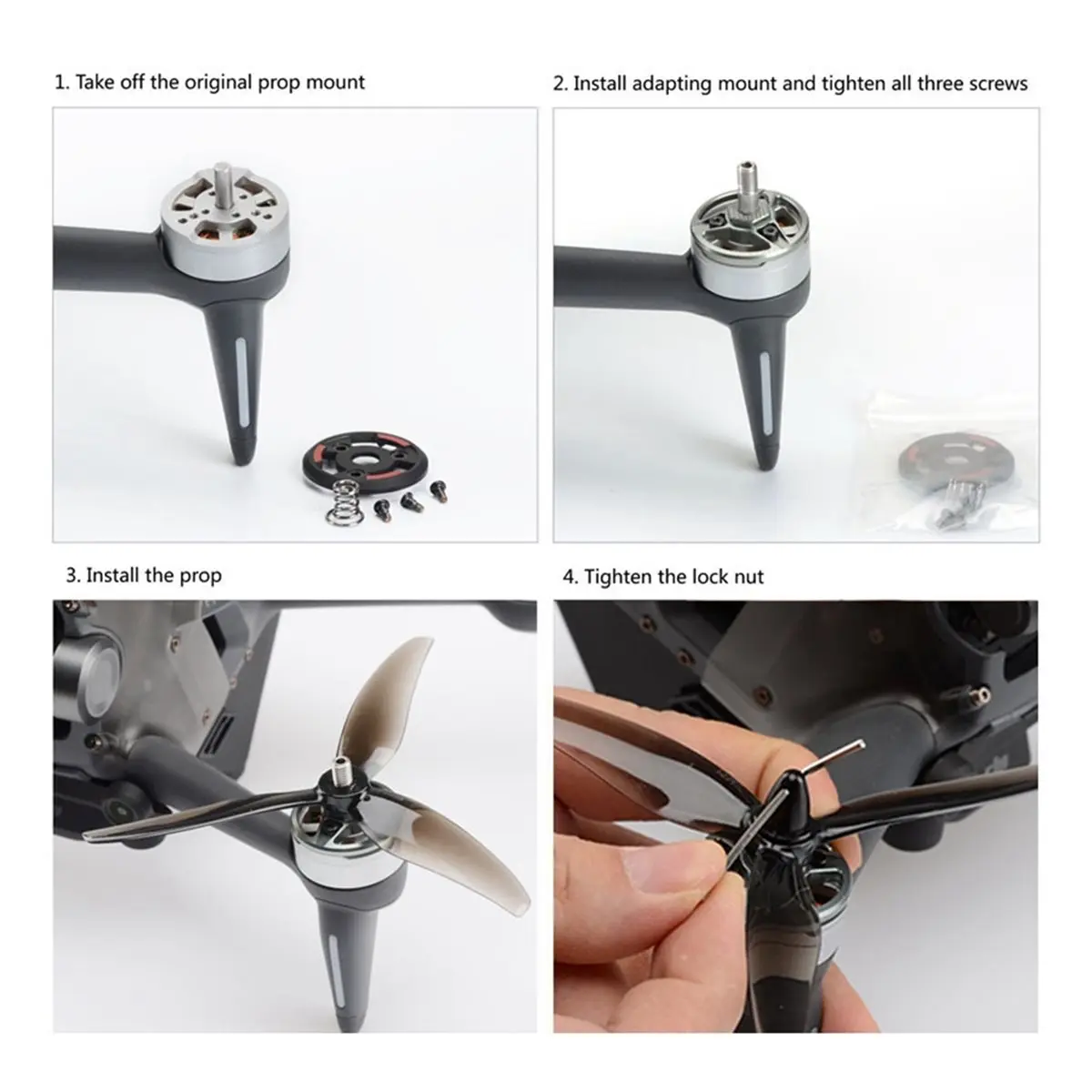 Digital Essentials 4Pcs Mounting Propeller Base/Adapter Motor Plate for FPV Combo Drone CW CCW Motors Accessories Holder