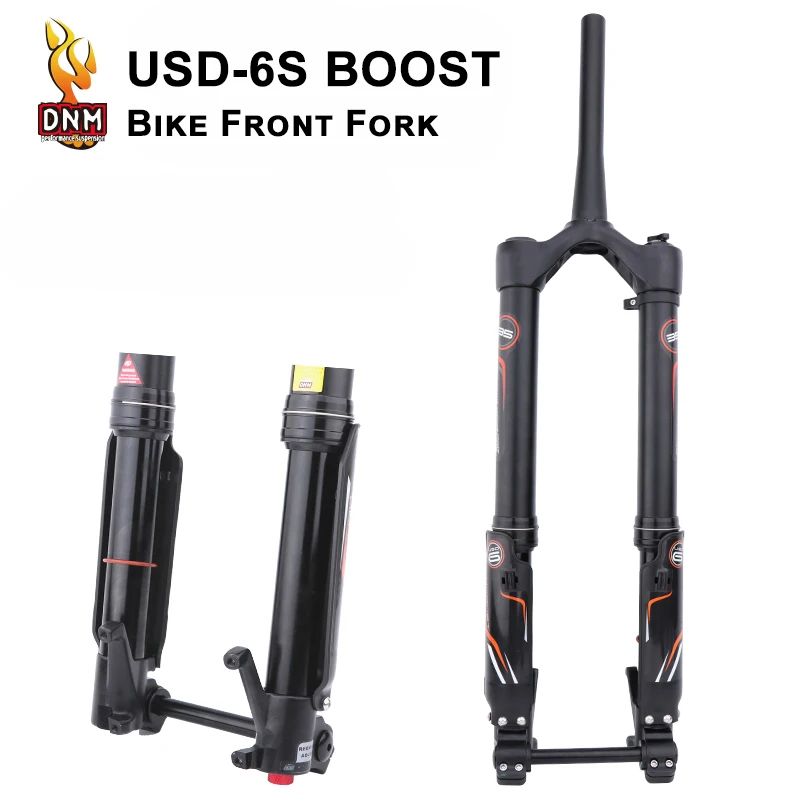 

DNM USD-6S Bicycle Front Fork 26"/27.5" Aluminum Alloy Hydraulic Suspension Tapered Mountain MTB Bike Forks Boost 15x110mm