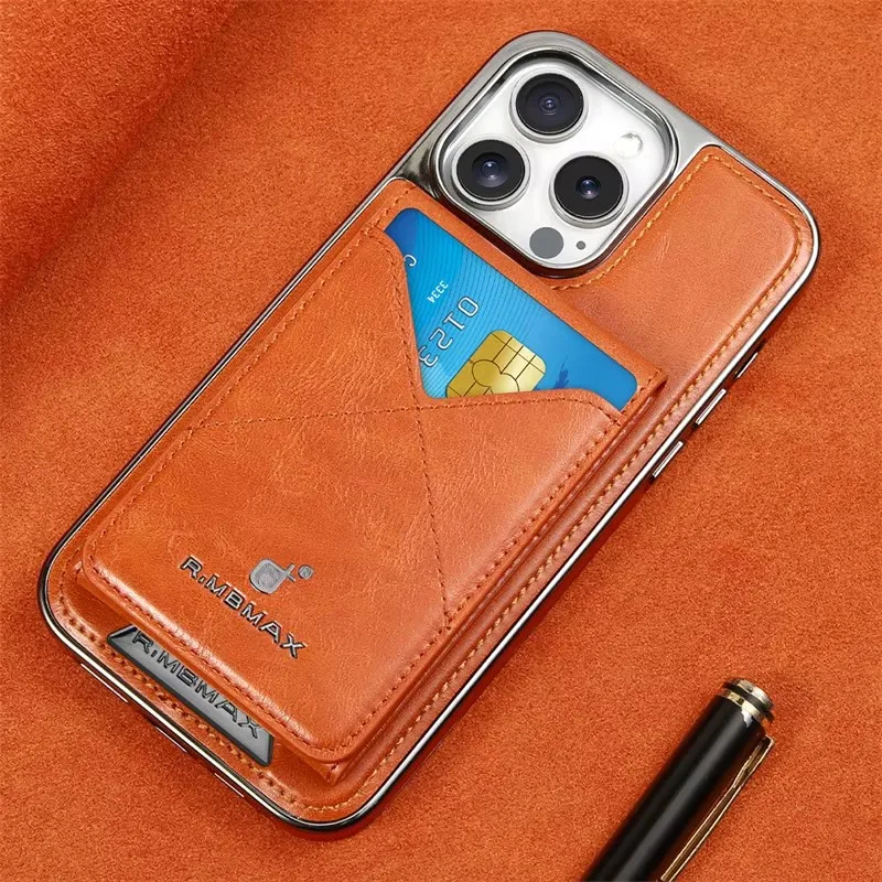 

Phone Case Magsafe Card Holder 2 in 1 For Samsung Galaxy S23 S24 S25 Ultra Plus Magnetic Genuine Leather Wallet Case Detachable