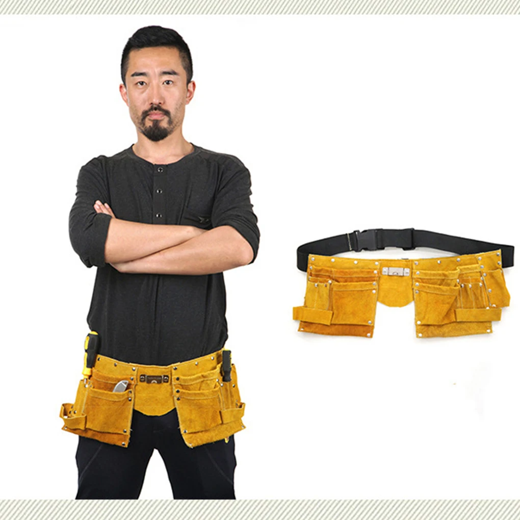 Ceinture à Outils en Toile Durable pour la Peau de Vache, avec Plusieurs Poches, Anti-Brûlure, étiez ération de Stockage