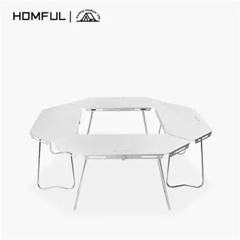 Homful 야외 초경량 알루미늄 합금 접이식 피크닉 장비, 캠핑 접이식 테이블, 신상