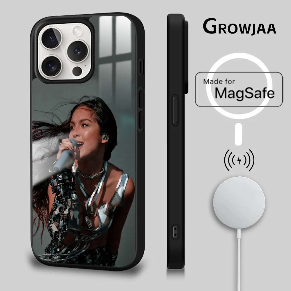 O-Olivia R-RodrL-Igo Pop Singer Phone Case For iPhone 16 15 14 13 12 11 Pro Max Plus Mini Magsafe Mirror Wireless Magnetic Cover