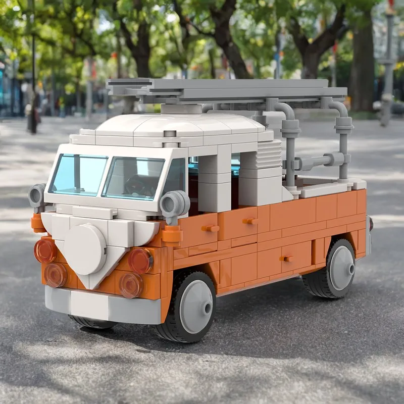 

292 шт., классический ретро Volkswagen T1, строительное издание, модель Minibus Moc, DIY, образовательные строительные блоки, ностальгическая сборная игрушка