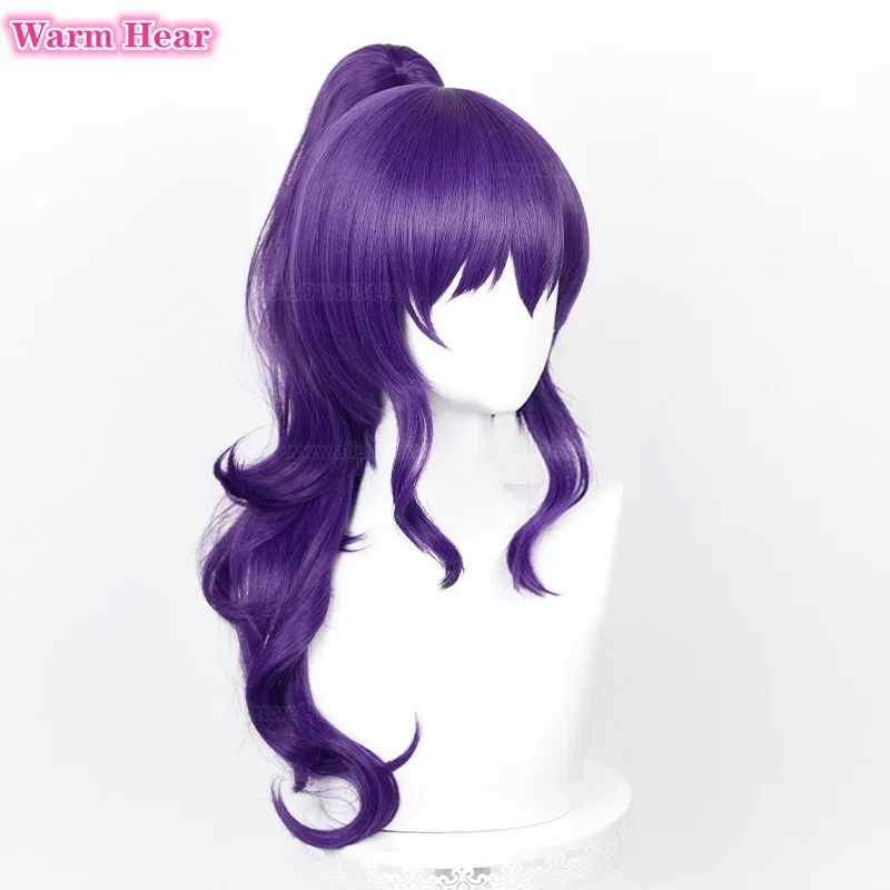 Asahina mafuwig anime long 61cm dark purple ponytail wavy hair cosplay wig Asahina mafuheat resistance Fibre wigs wig cap