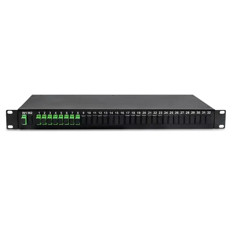 ZISA  FTTH 1U 19 Inches White 1 X 4/8/16/32 SC APC SM Rack Mount Fiber Optic PLC Splitter