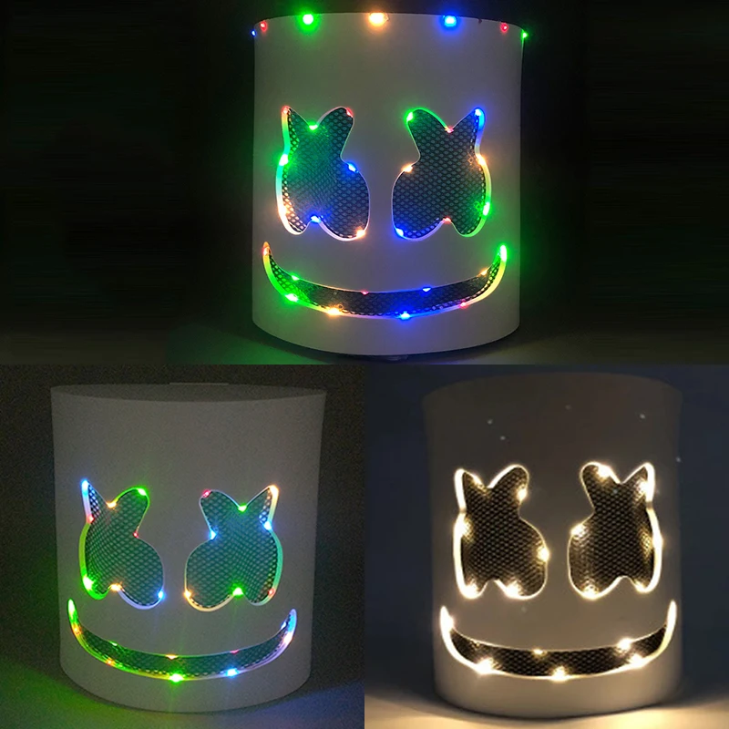 

Светодиодная маска DJ, головной убор, реалистичная маска Marshmello, дышащий шлем, маска, карнавальный фестиваль, реквизит для вечеринки на Хэллоуин, косплей. Костюм