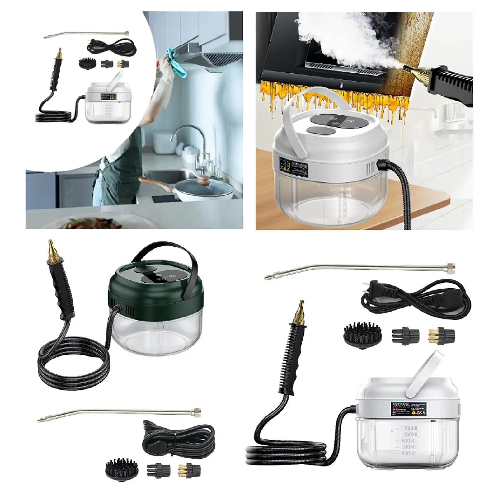 جهاز تنظيف بالبخار مدمج مع ملحقات متعددة الاستخدامات للاستخدام المنزلي والمركبات