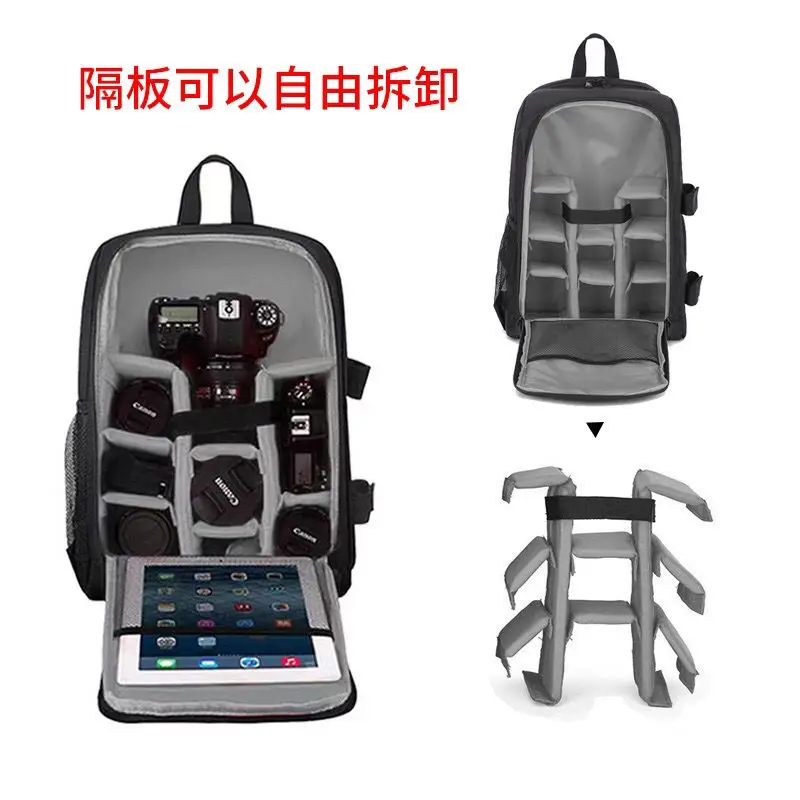 Shoulder camera bag backpack suitable for Canon, Nikon, Sony digital mirrorless camera bag, lightweight, professional, large cap