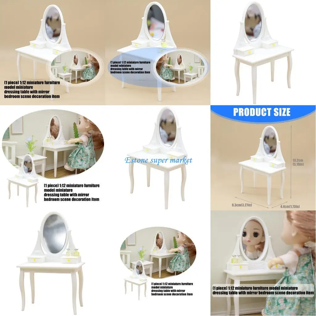 

090B Детальная модель белого цвета в масштабе 1/12, мебельный комод, туалетный столик для спальни