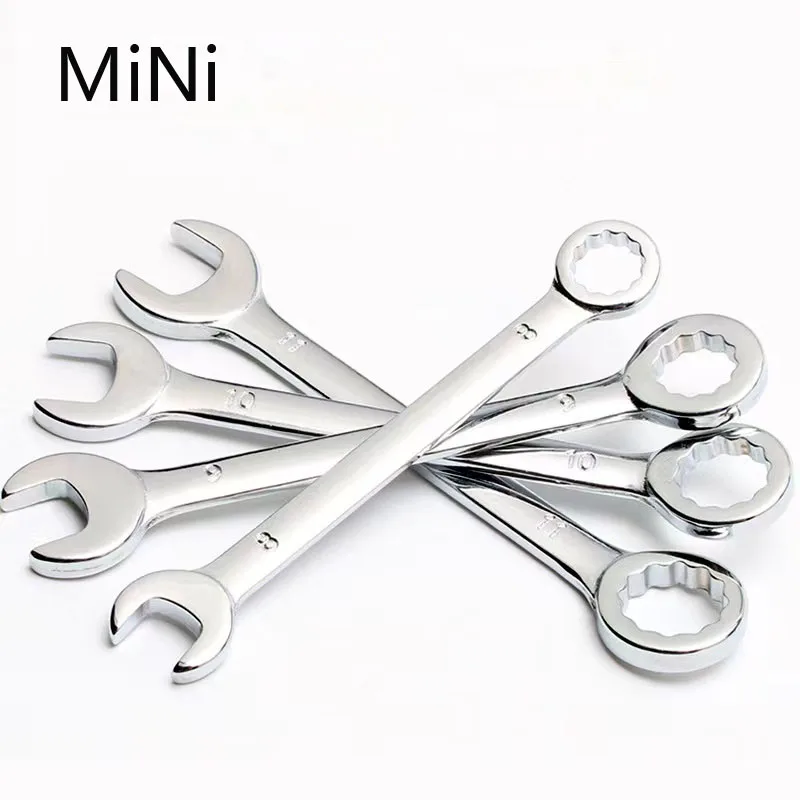 MINI 4-11mm Dual-use Plum Blossom Open End Wrench CR-V Alloy Rustproof Small Open Box End Combination Wrench Easy To Store