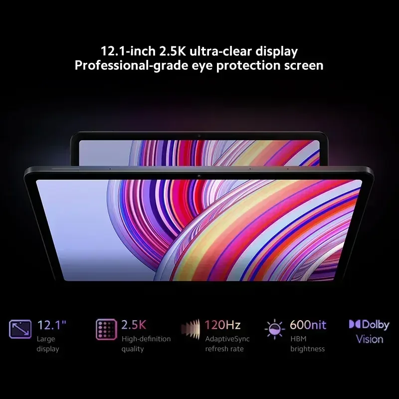 Глобальная версия Xiaomi Redmi Pad Pro Mi Tablet 12,1 дюйма, 120 Гц, 2,5K, дисплей, 33 Вт, быстрая зарядка, аккумулятор 10000 мАч, Snapdragon 7s Gen