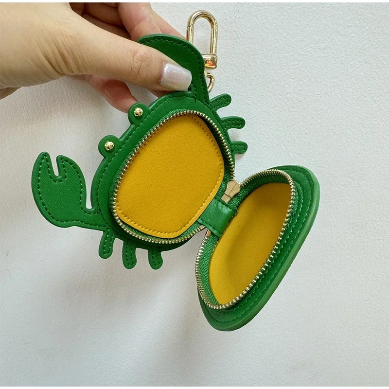 Krabben-Geldbörse, Mikrofaser-Leder, Mini-Geldbörse, Make-up-Kopfhörer-Aufbewahrungstasche, Schultasche zum Aufhängen, Anhänger, Handtasche, Charm-Zubehör – Detail 14