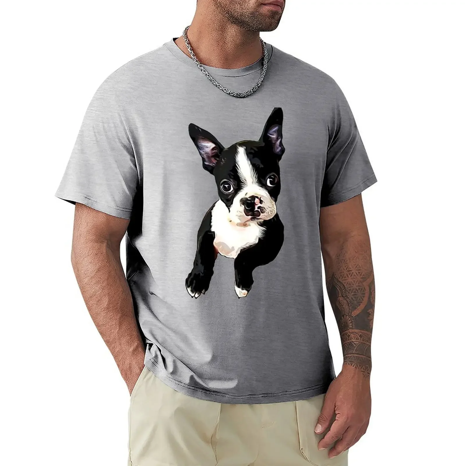 Boston Terrier Cutie T-Shirt korean fashion boys animal print blacks new edition mens plain t shirts