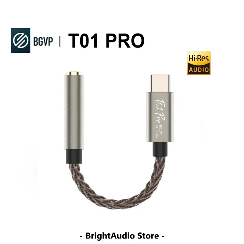 

BGVP T01 PRO USB DAC AMP Hi-Res аудио декодирование HiFi усилитель для наушников Type-C до 3,5 мм Кабель 32 бит цифровой декодер hidizs