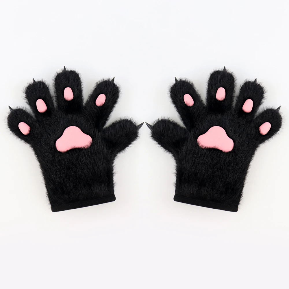 

Пушистые искусственные меховые перчатки для косплея с лисой кошачьей лапой, танцевальные аниме, меховой костюм, варежки с лапами животных, Рождественский костюм COS, реквизит для перчаток