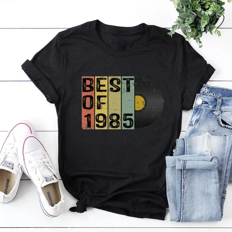 36th Verjaardag Shirt Voor Hem Of Haar, 36 Gift Voor Vrouwen Mannen Party Beste Van 1985 Streetwear Korte Mouw Top Tees Streetwear Kawaii