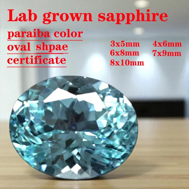 

oval Cut Paraiba Lab Grown sapphire VVS1 AGL Certificate for DIY Jewelry Making Materials Factory Wholesale price Wholesale