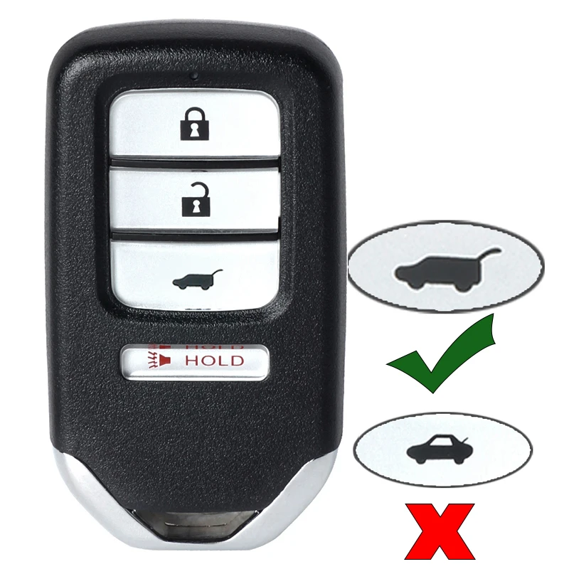 KEYECU 313.8/ 433.92MHz ID47 KR5V1X KR5V2X ACJ932HK1210A / 1310A Smart Remote  Key Fob for Honda HR-V FIT CR-V CR-Z 2015-2020