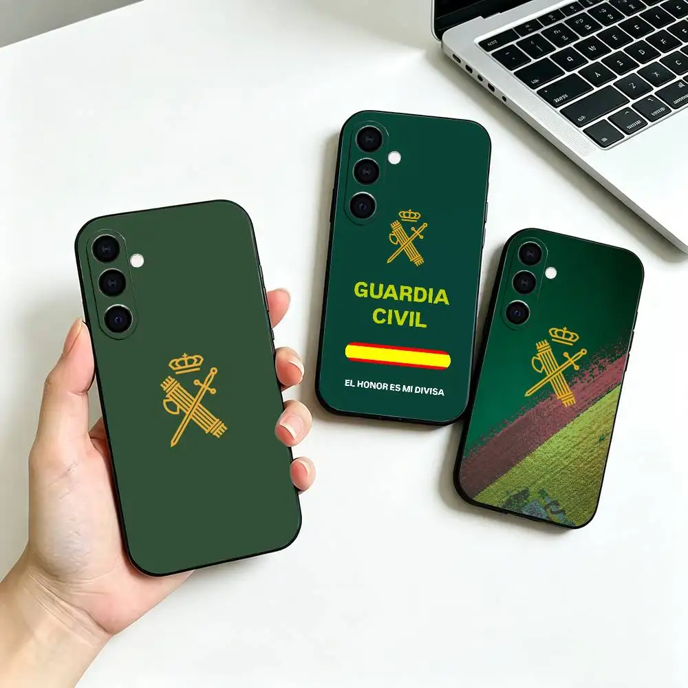 Spain Spanish Guard Civil Emblem Phone Case For Samsung Galaxy A73, A72,A70,A53,A52,A51,Soft Silicone Black Cover