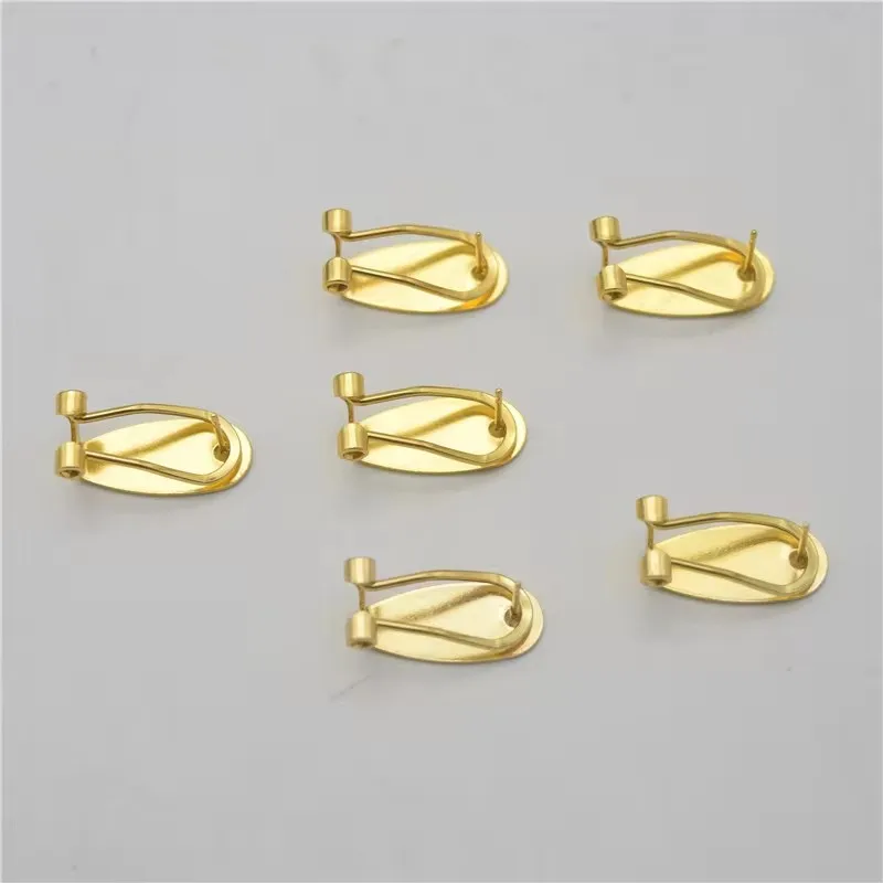 500pcs 8.5*18.5mm Copper Material Earring Clip Ellipse-shaped Earring Posts DIY Earring Finding wholesale