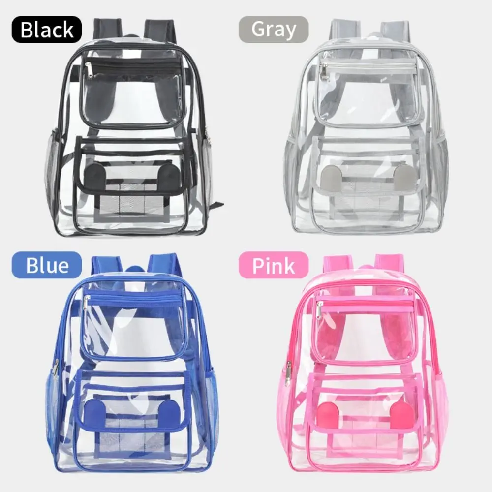 

Fashion Large Capacity Transparent Backpack Waterproof Portable Students School Bag Visible Knapsack PVC Backpack Female/Male