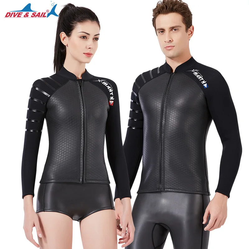 New Light Leather Diving Suit for Men3mmWomen's Split Diving Suit Jacket Surfing Snorkeling Thermal Swimsuit