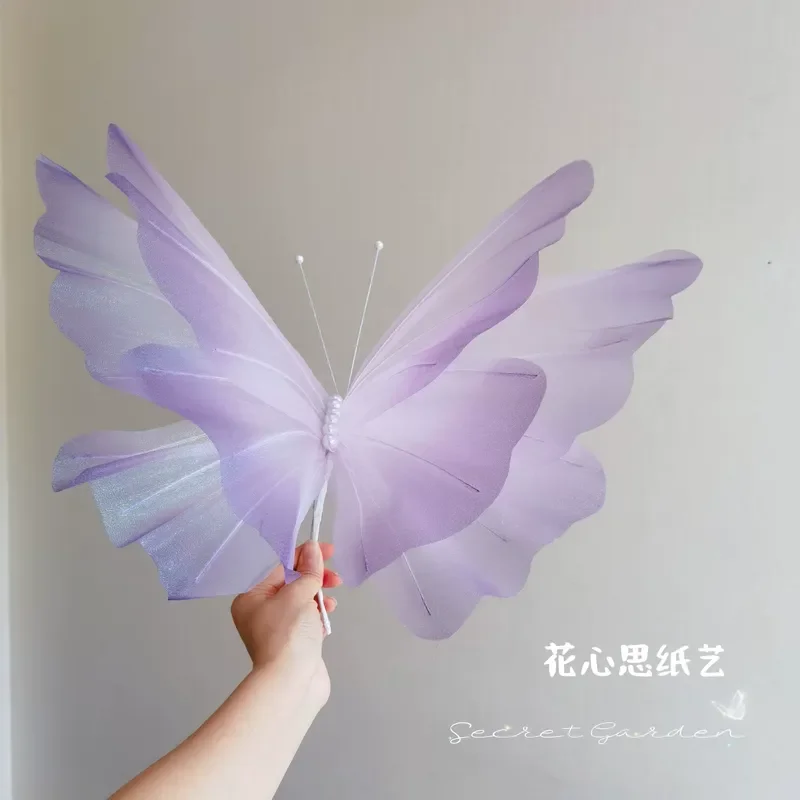 Finished Butterfly Simulation Flower Handmade DIY Art Set Artificial Floral Ornament for Home Decor Craft Supplies