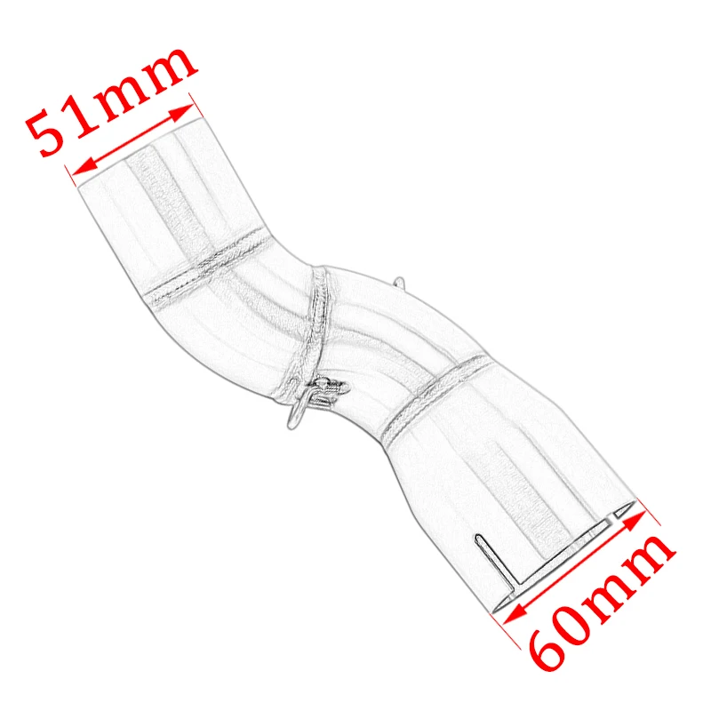 For Honda CBR1000RR 2017 2018 2019 Motorcycle Exhaust System Escape Modifed Motorbike 60mm Middle Tube Contaction Link Pipe