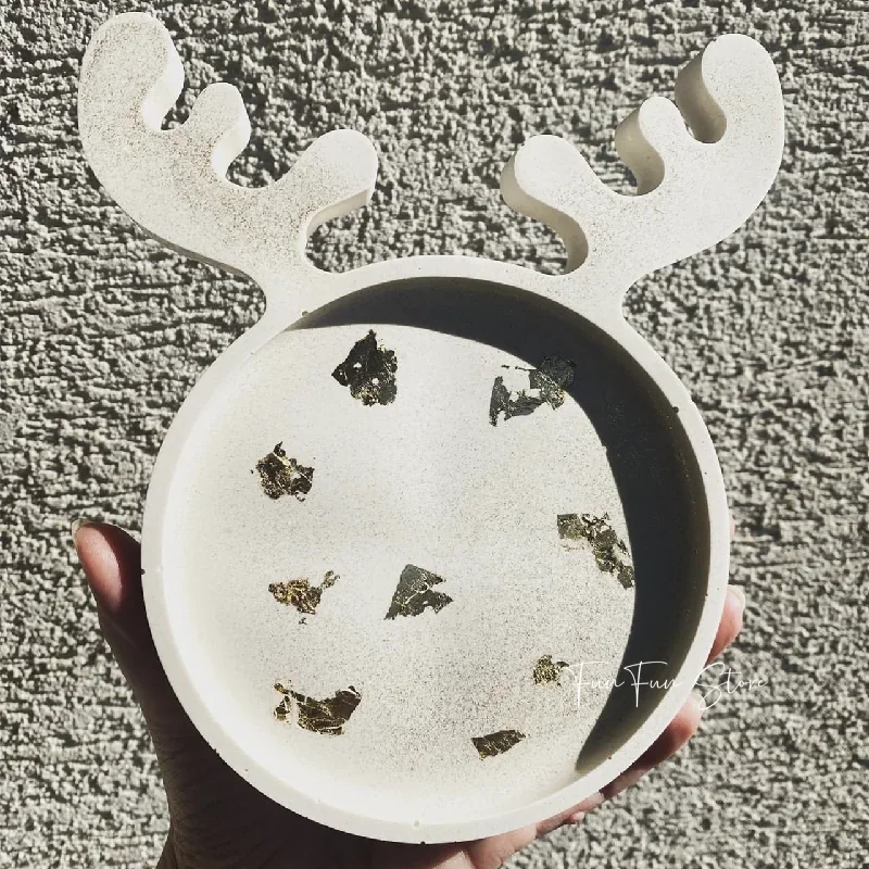 Alce Antlers vassoio a forma di stampi in Silicone fatti a mano fai da te Design artigianato strumenti di gioielli di natale stampo in ceramica