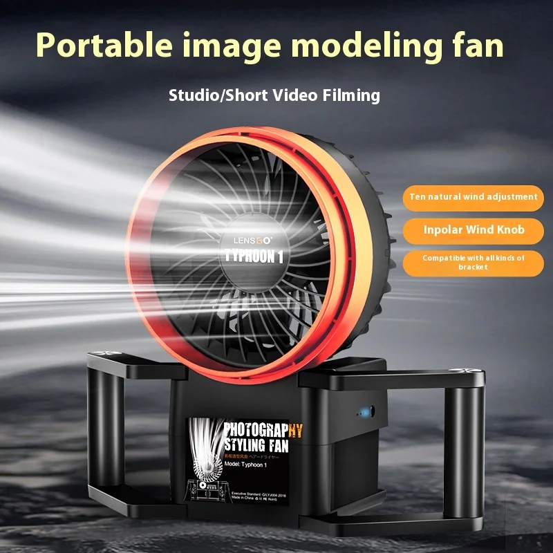 Original LENSGO TYPHOON 1 Portable Styling Fan Photography Styling Camera Fan Custom Strong And Sharp Wind Fan For Volg Live